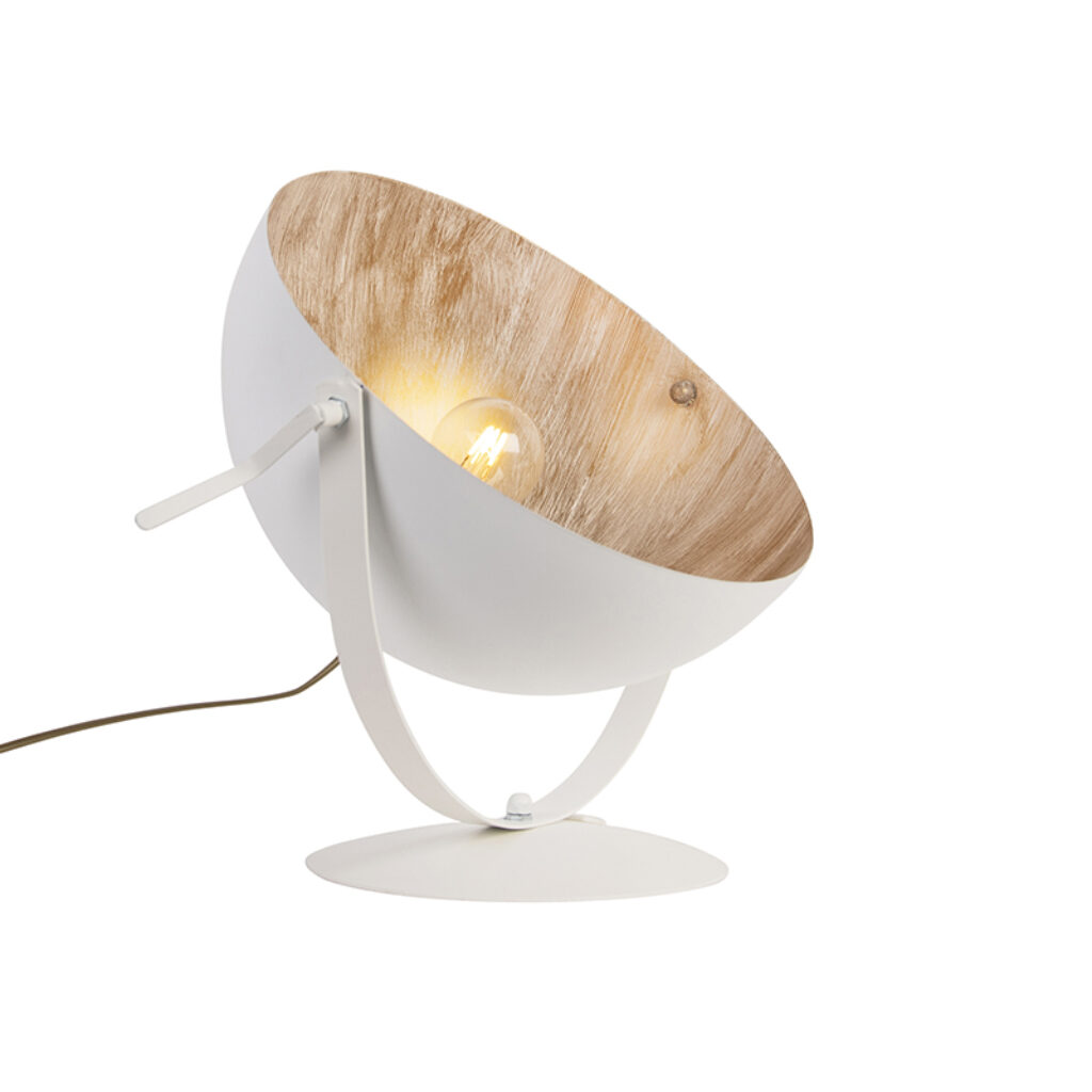 tafellampen tafellamp wit met goud verstelbaar Magna Staal Wit Maak je interieur af deze Deze lamp is gemaakt van staal en afgewerkt in een gouden kleur. Hij