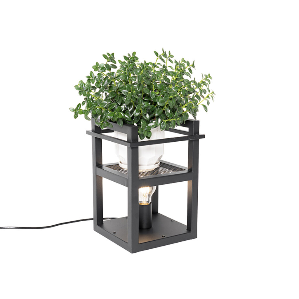 tafellampen tafellamp zwart Cage Rack Staal Zwart Hoe handig en stoer is deze waarin je opbergruimte gemakkelijk combineert met sfeerverlichting. Plaats hem in