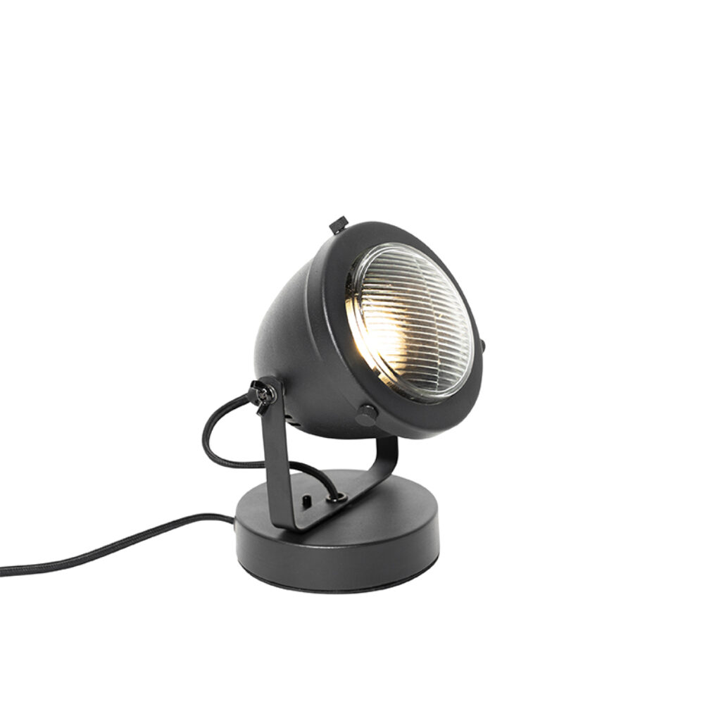 tafellampen tafellamp zwart 18 cm Emado StaalGlas Zwart Wat een toffe spot is Het rastertje voor de lichtbron zorgt ervoor dat verlichting niet direct in ogen