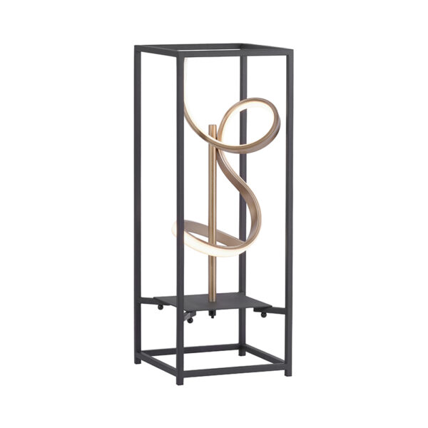 tafellampen Tafellamp zwart met goud incl. LED dimmer Emile Staal Zwart Haal een moderne eyecatcher in huis Emile. Het open en design zorgt voor prachtig