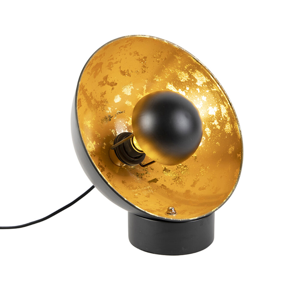 tafellampen tafellamp zwart met gouden binnenkant Magna Eglip Staal Zwart De is van onze favorieten. Hij past perfect in een stoer en industrieel interieur. Een