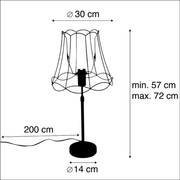 Tafellamp zwart met Granny Frame 30 cm verstelbaar - Parte - Afbeelding 3