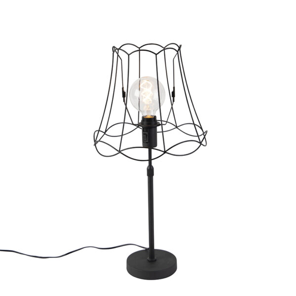 tafellampen Tafellamp zwart met Granny Frame 30 cm verstelbaar Parte Staal Zwart Authentiek in een nieuw Deze prachtige vloerlamp heeft het ontwerp van de oude