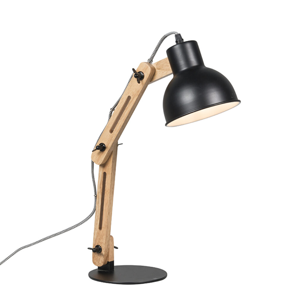 tafellampen tafellamp zwart met hout Woodi HoutStaal Zwart Een lamp een vleugje landelijk. Zo kun je het best omschrijven. De is mooi gedetailleerd afgewerkt.
