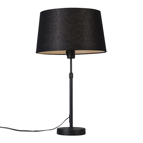 tafellampen Tafellamp zwart met kap 35 cm verstelbaar Parte MetaalStof Zwart Hou jij wel van een klassieke touch in je Dan is deze tafellamp echt iets voor Een