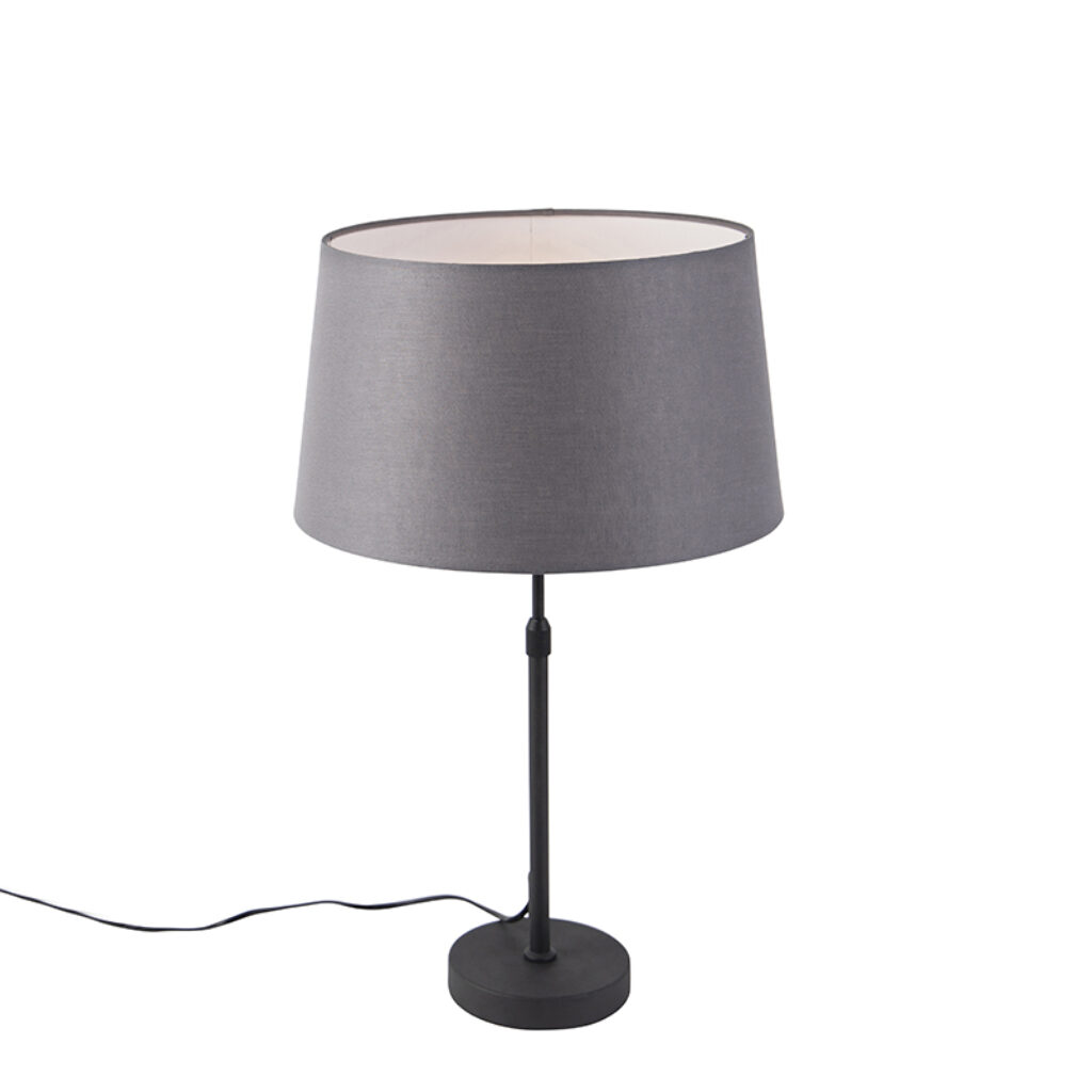 tafellampen Tafellamp zwart met linnen kap grijs 35 cm verstelbaar Parte LinnenStaal Grijs Hou jij wel van een klassieke touch in je Dan is deze tafellamp echt