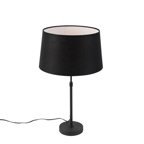 tafellampen Tafellamp zwart met linnen kap 35 cm verstelbaar Parte LinnenStaal Zwart Hou jij wel van een klassieke touch in je Dan is deze tafellamp echt iets