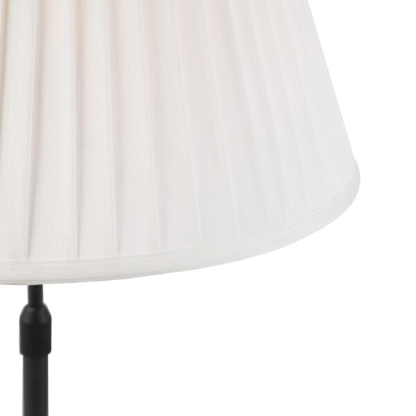 Tafellamp zwart met plisse kap crème 35 cm verstelbaar - Parte - Afbeelding 2