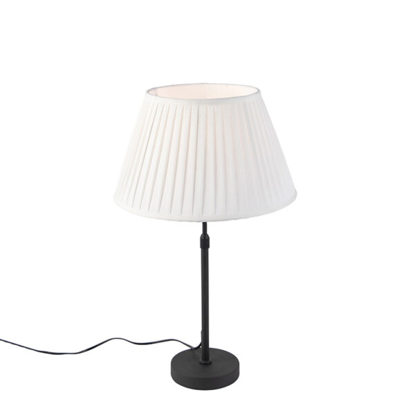 tafellampen Tafellamp zwart met plisse kap 35 cm verstelbaar Parte StofStaal Wit Hou jij wel van een klassieke touch in je Dan is deze tafellamp echt iets voor