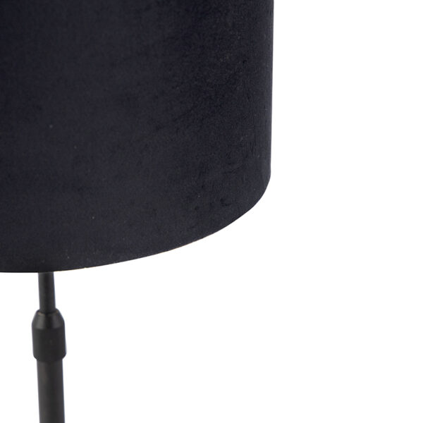 Tafellamp zwart met velours kap zwart met goud 25 cm - Parte - Afbeelding 2