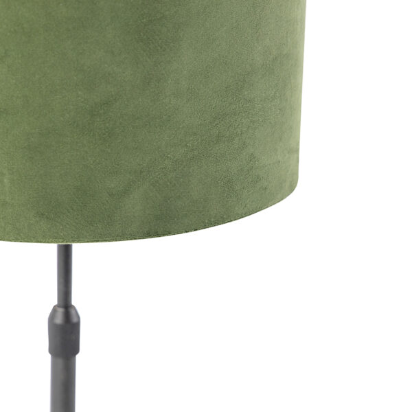 Tafellamp zwart met velours kap groen met goud 25 cm - Parte - Afbeelding 2