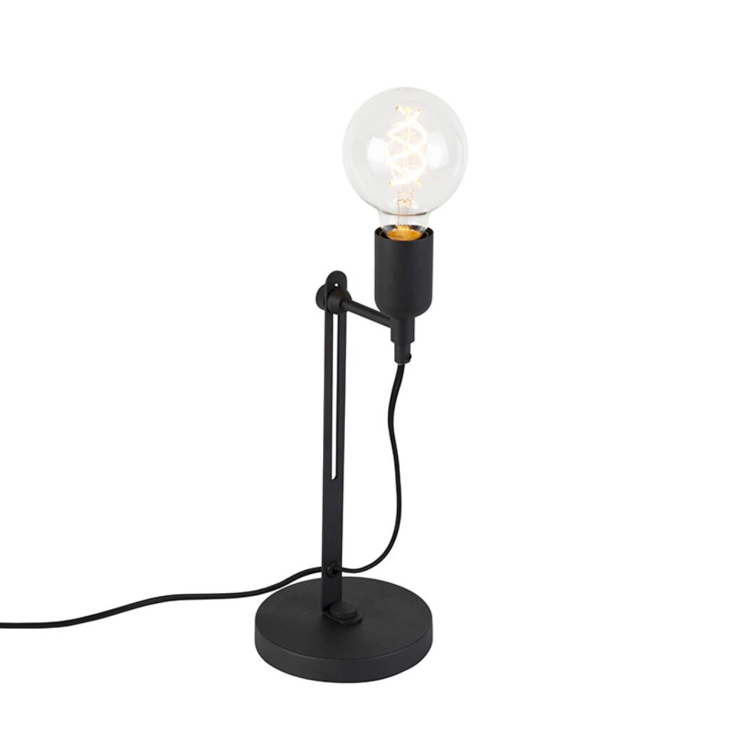 tafellampen tafellamp zwart Slide Metaal Zwart Deze is helemaal volgens de laatste trends. Een minimalistisch modern ontwerp in een stoere mat zwarte kleur. De