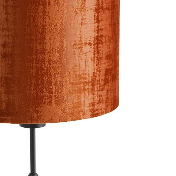 Tafellamp zwart velours kap rood 25 cm verstelbaar - Parte - Afbeelding 2