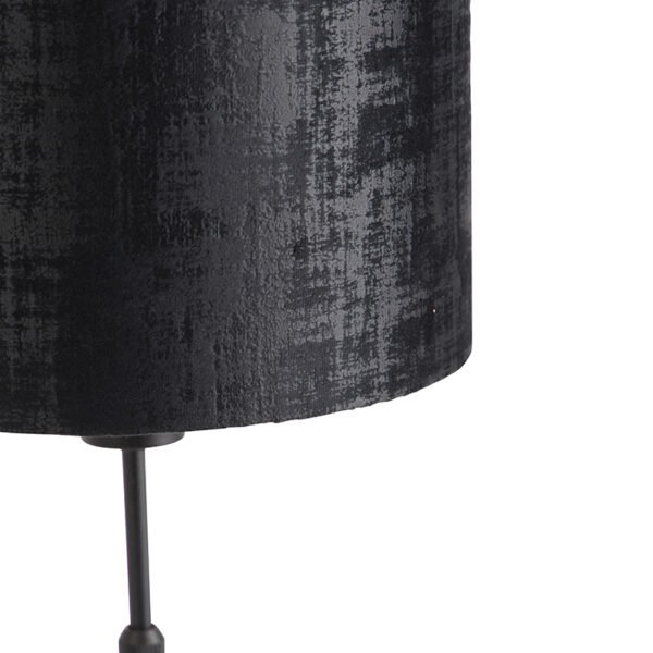 Tafellamp zwart velours kap zwart 25 cm verstelbaar - Parte - Afbeelding 2