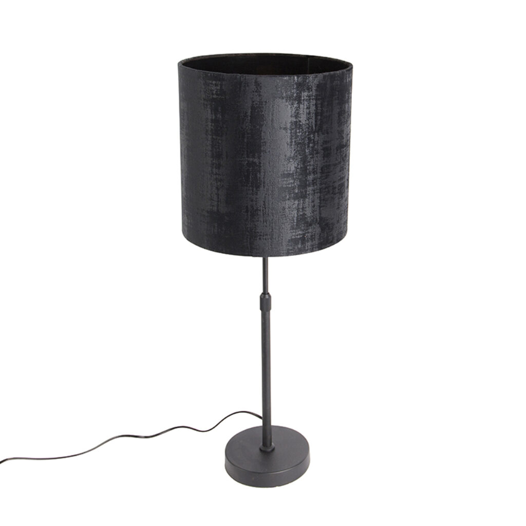 tafellampen Tafellamp zwart velours kap 25 cm verstelbaar Parte StaalStof Zwart Ga voor tijdloos met onze stijlvolle tafellamp. Een mooi armatuur gecombineerd