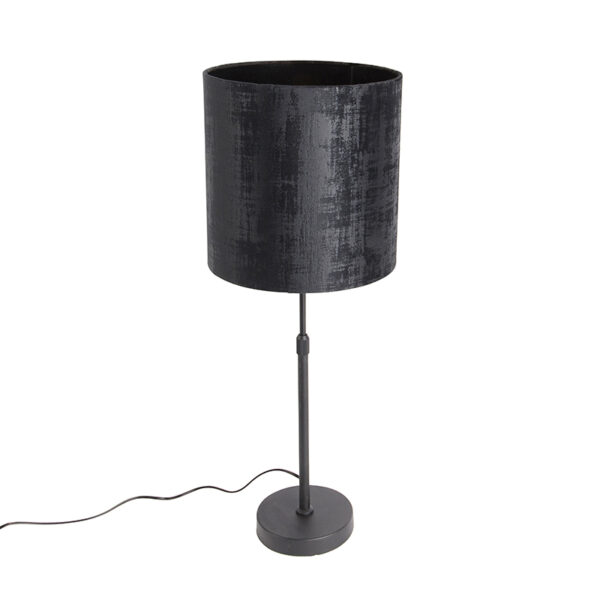 tafellampen Tafellamp zwart velours kap 25 cm verstelbaar Parte StaalStof Zwart Ga voor tijdloos met onze stijlvolle tafellamp. Een mooi armatuur gecombineerd
