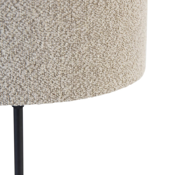 Tafellamp zwart verstelbaar met boucle kap taupe 35 cm - Parte - Afbeelding 2