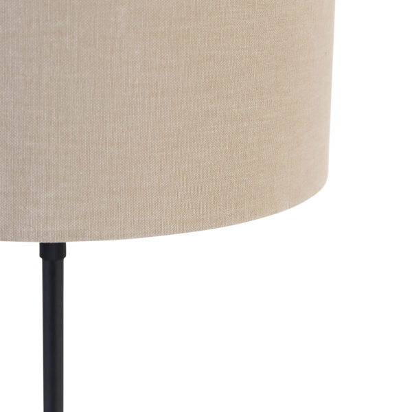 Tafellamp zwart verstelbaar met kap lichtbruin 35 cm - Parte - Afbeelding 2