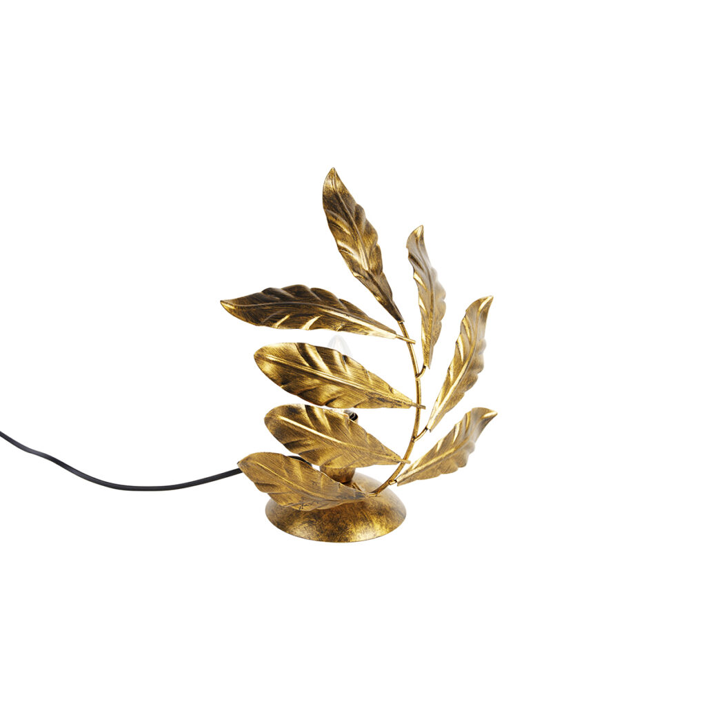 tafellampen Vintage tafellamp antiek goud 25 cm Linden Staal De is een sfeervolle alleskunner. Perfect voor op jouw nachtkastje kantoor of woonkamer. Deze