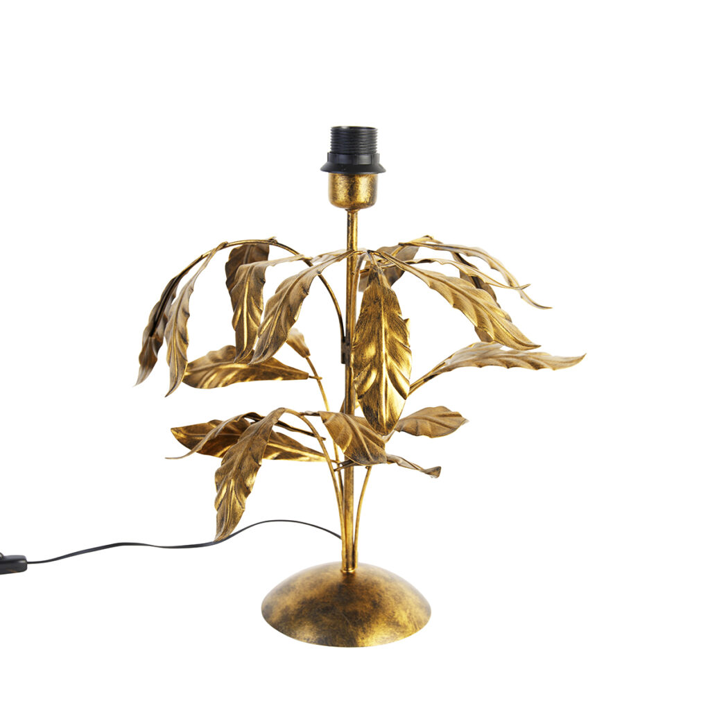 tafellampen Vintage tafellamp antiek goud 40 cm zonder kap Linden Staal Deze is een opvallende verschijning in jouw vintage gemaakt van staal en afgewerkt