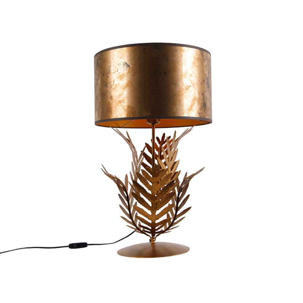 tafellampen Vintage tafellamp goud met bronzen kap Botanica StaalStofKunststof Brons Deze is niet alleen een maar ook mooie Perfect in de woonkamer of op het
