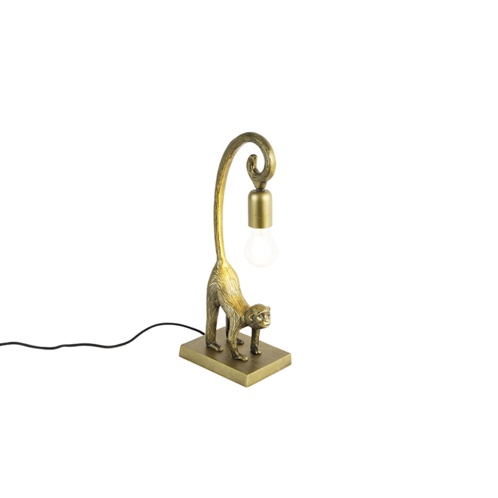 tafellampen Vintage tafellamp messing Animal Aap Hale AluminiumStaal Van deze vrolijke krijg je meteen een lach op gezicht. is echte blikvanger voor in de