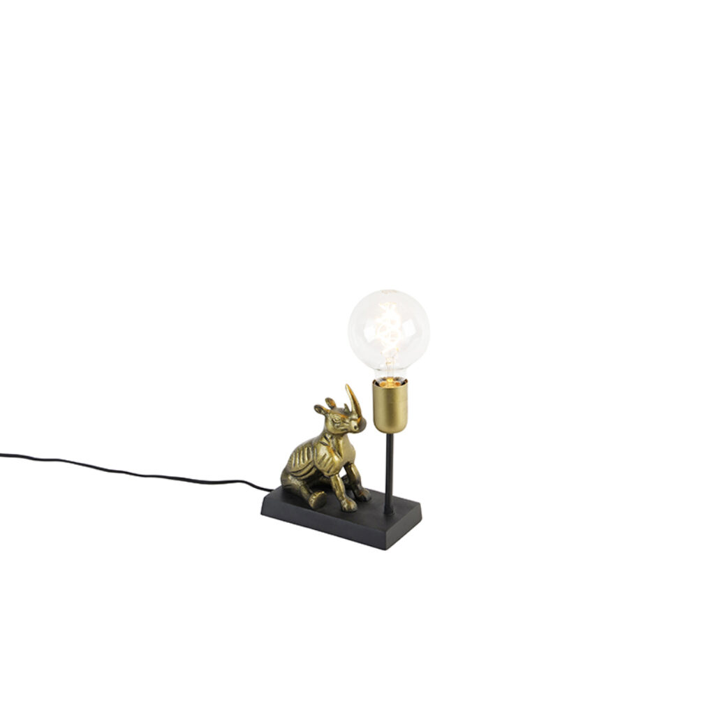 tafellampen Vintage tafellamp messing Animal Haesehorn AluminiumStaal Van deze vrolijke krijg je meteen een lach op gezicht. is echte blikvanger voor in de