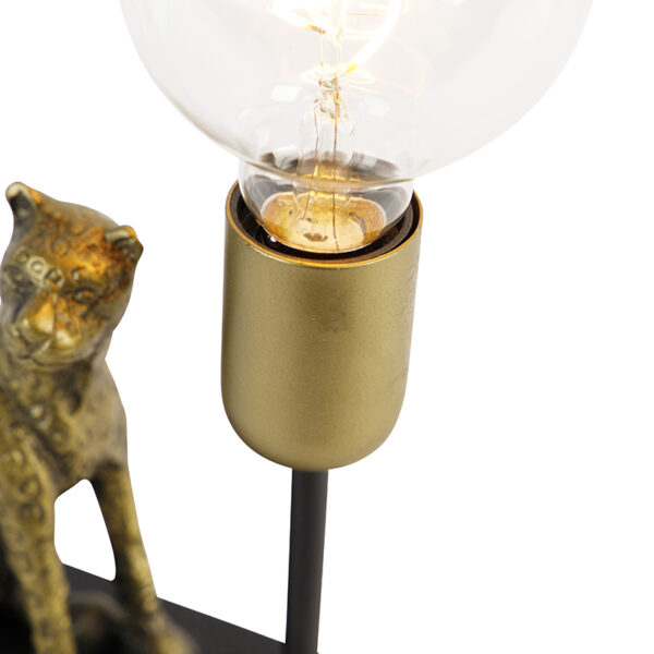 Vintage tafellamp messing - Animal Leopard - Afbeelding 2