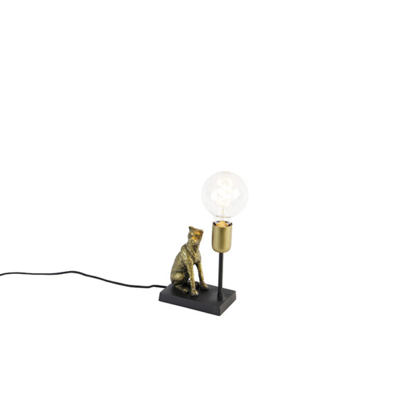 tafellampen Vintage tafellamp messing Animal Leopard AluminiumStaal Van deze vrolijke krijg je meteen een lach op gezicht. is echte blikvanger voor in de
