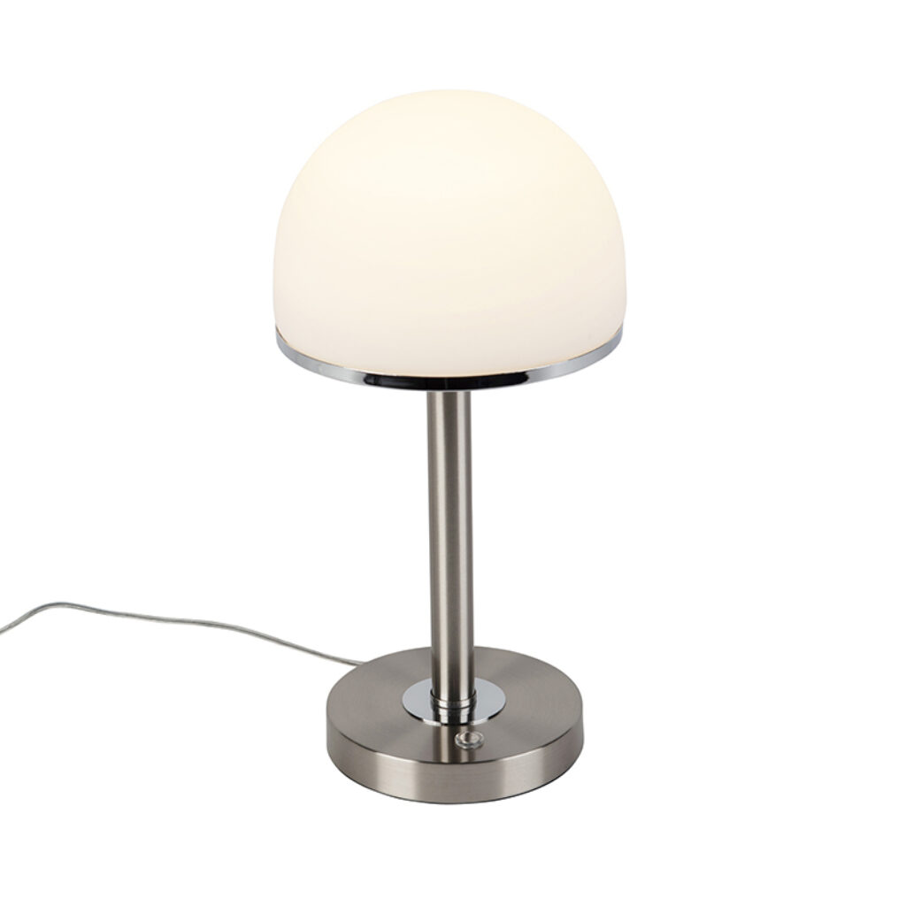 tafellampen Vintage tafellamp staal incl. LED en touch Bauhaus GlasMetaal Staal Deze vintage lijkt recht uit de jaren te komen maar dan met gemakken van deze