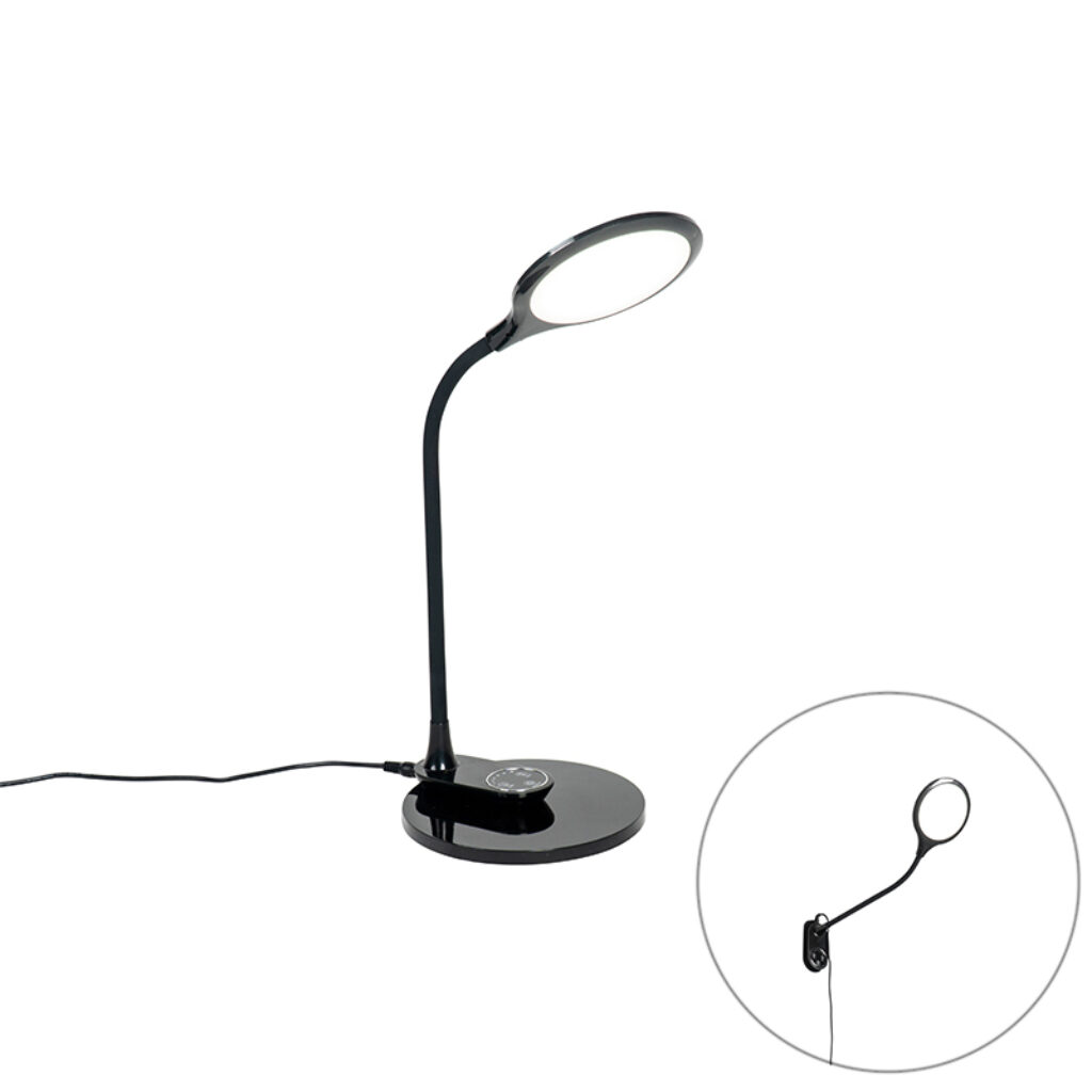 tafellampen en wandlamp zwart incl. LED met touch Joni AluminiumKunststof Zwart Deze is op meerdere manieren in te zetten. Je kan hem gebruiken als tafellamp