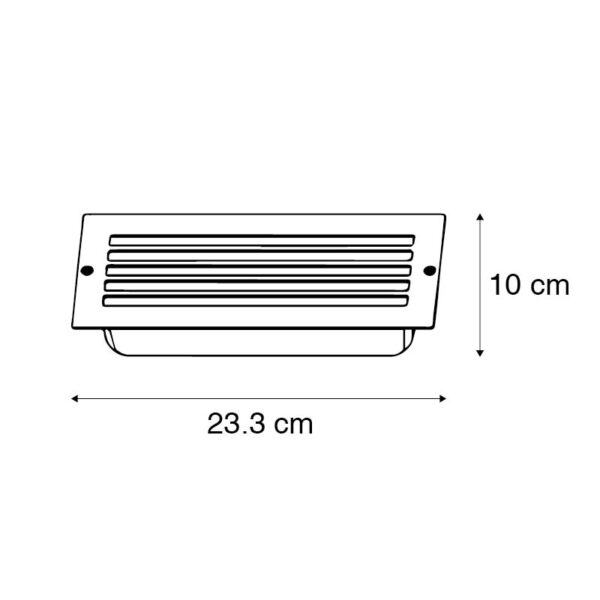Moderne inbouwlamp staal IP44 - Hurricane - Afbeelding 3