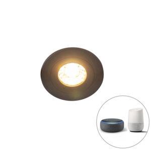 tuinspots Moderne smart inbouwspot zwart rond incl. WiFi GU10 IP54 Xena Aluminium Zwart De perfecte voor in jouw Je geeft een extra moderne touch aan je huis