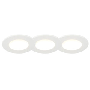 tuinspots Set van 3 badkamer inbouwspots rond LED 5W wit waterdicht Blanca Kunststof Wit Strakke en moderne inbouwspot met ingebouwde energiezuinige verlichting