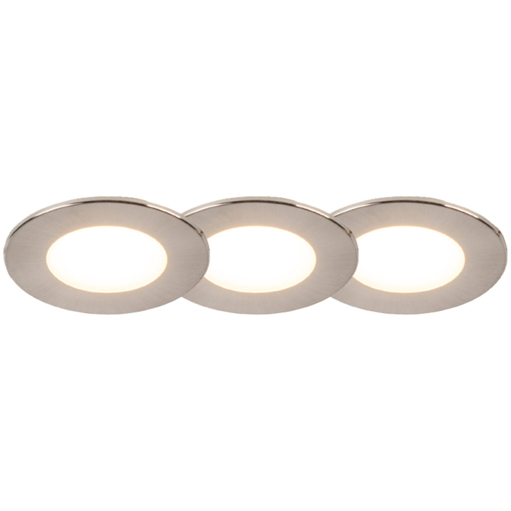 tuinspots Set van 3 inbouwspots rond staal incl. LED IP65 Simply AluminiumKunststof Staal Deze is een superstrakke ronde inbouwspot. Uitgevoerd in strakke en
