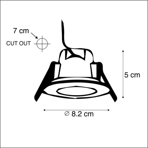 Set van 3 inbouwspots rond staal incl. LED IP65 - Simply - Afbeelding 3