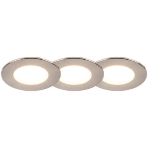 tuinspots Set van 3 inbouwspots rond staal incl. LED IP65 Simply AluminiumKunststof Staal Deze is een superstrakke ronde inbouwspot. Uitgevoerd in strakke en