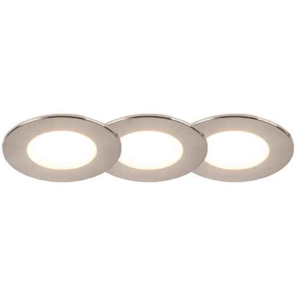 tuinspots Set van 3 inbouwspots rond staal incl. LED IP65 Simply AluminiumKunststof Staal Deze is een superstrakke ronde inbouwspot. Uitgevoerd in strakke en