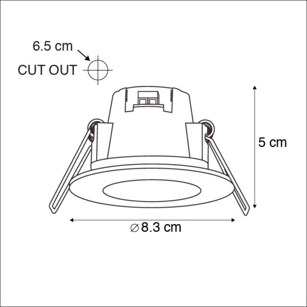 Set van 3 inbouwspots wit incl. LED 3000K 4W IP65 - Blanca - Afbeelding 3