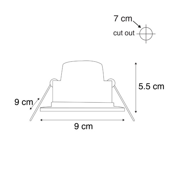 Set van 6 inbouwspots wit incl. LED 3-staps dimbaar IP65 - Simply - Afbeelding 3