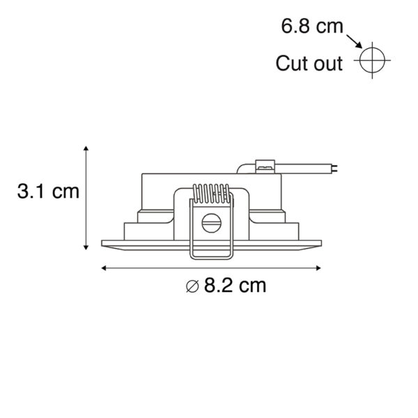 Set van 5 inbouwspots wit 3 staps dimbaar - Ulo - Afbeelding 3