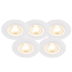 tuinspots Set van 5 inbouwspots wit 3 staps dimbaar Ulo Kunststof Wit is een tijdloze inbouwspot die perfect past in de woonkamer slaapkamer of eetkamer. Hij