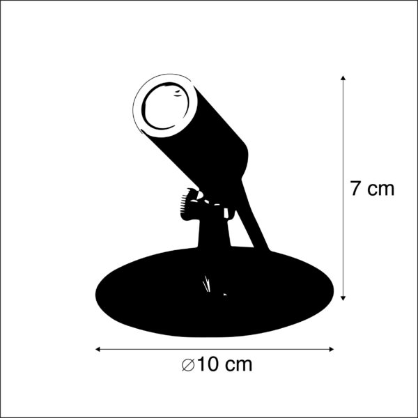 Set van 4 prikspots zwart incl. LED IP68 - Garly - Afbeelding 3