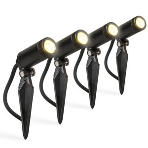 tuinspots Set van 4 prikspots zwart incl. LED IP68 Garly AluminiumKunststof Zwart vier voor in de tuin. Ze zijn klein en dus perfect om te plaatsen jouw worden