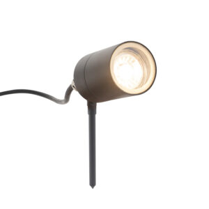 tuinspots Smart moderne prikspot antraciet IP44 incl. wifi GU10 Solo Roestvrij staal Donkergrijs Prikspot heeft echt een strakke vormgeving waardoor je tuin