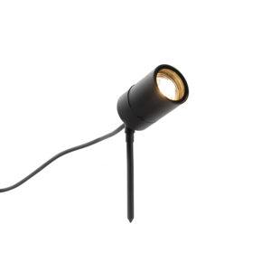 tuinspots Smart moderne prikspot zwart IP44 incl. wifi GU10 Solo Roestvrij staal Zwart Prikspot heeft echt een strakke vormgeving waardoor je tuin meteen look