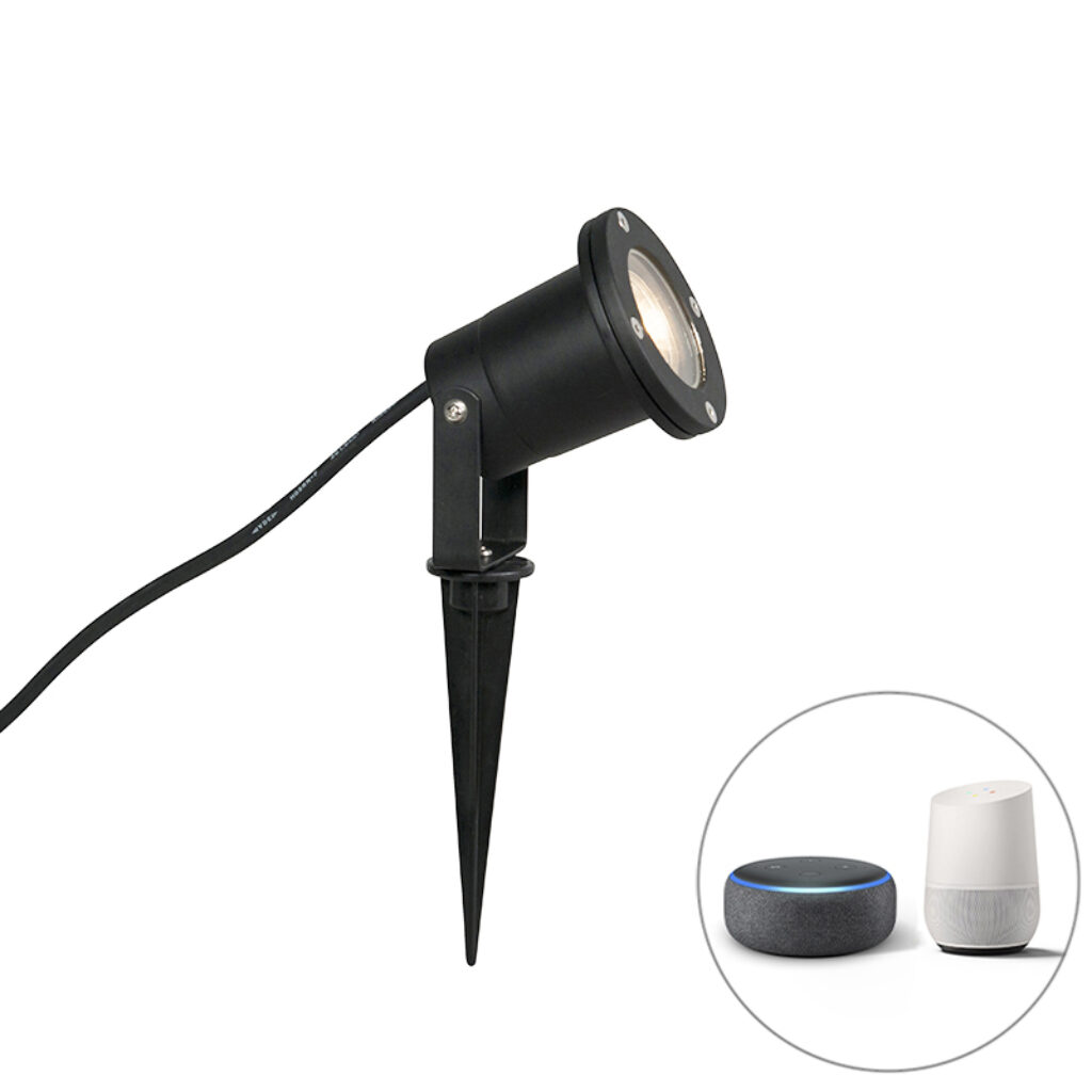 tuinspots smart prikspot zwart incl. WiFi GU10 IP65 Basic AluminiumGlas Zwart Een gemakkelijke en simpele lamp is Basic. Hij erg klein dus perfect om te