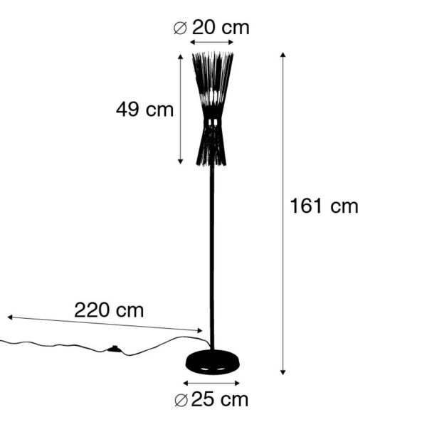Art Deco vloerlamp zwart - Broom - Afbeelding 3