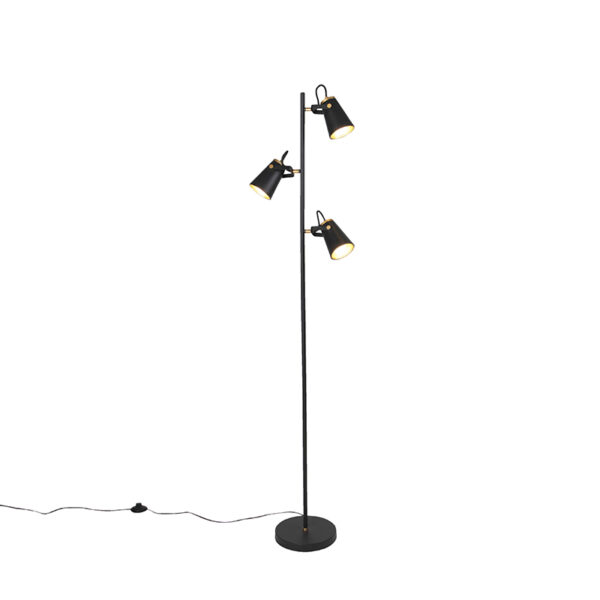 vloerlampen Art Deco vloerlamp zwart Eddie Metaal Zwart Wij zijn helemaal weg van deze zwarte De past in een stoer interieur maar even goed Scandinavische Hij