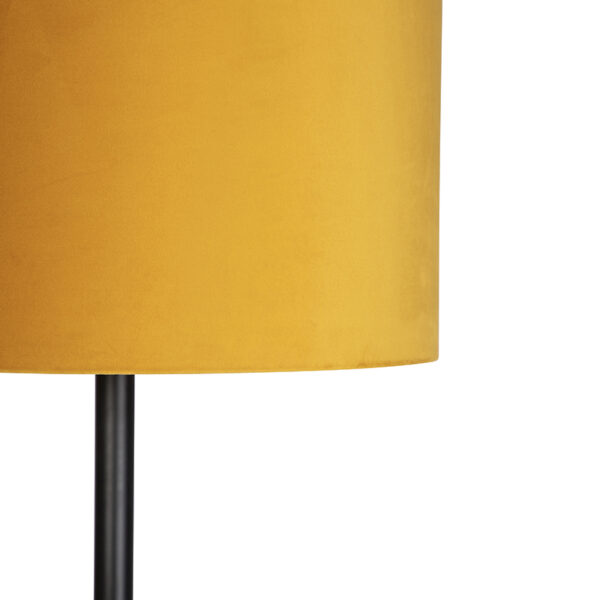 Art Deco vloerlamp zwart met gele kap 40 cm - Simplo - Afbeelding 2